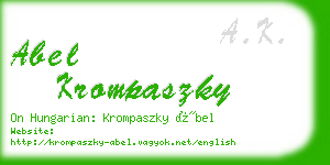 abel krompaszky business card